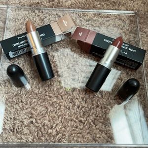 MAC lipsticks in Fresh Brew and Hug Me
